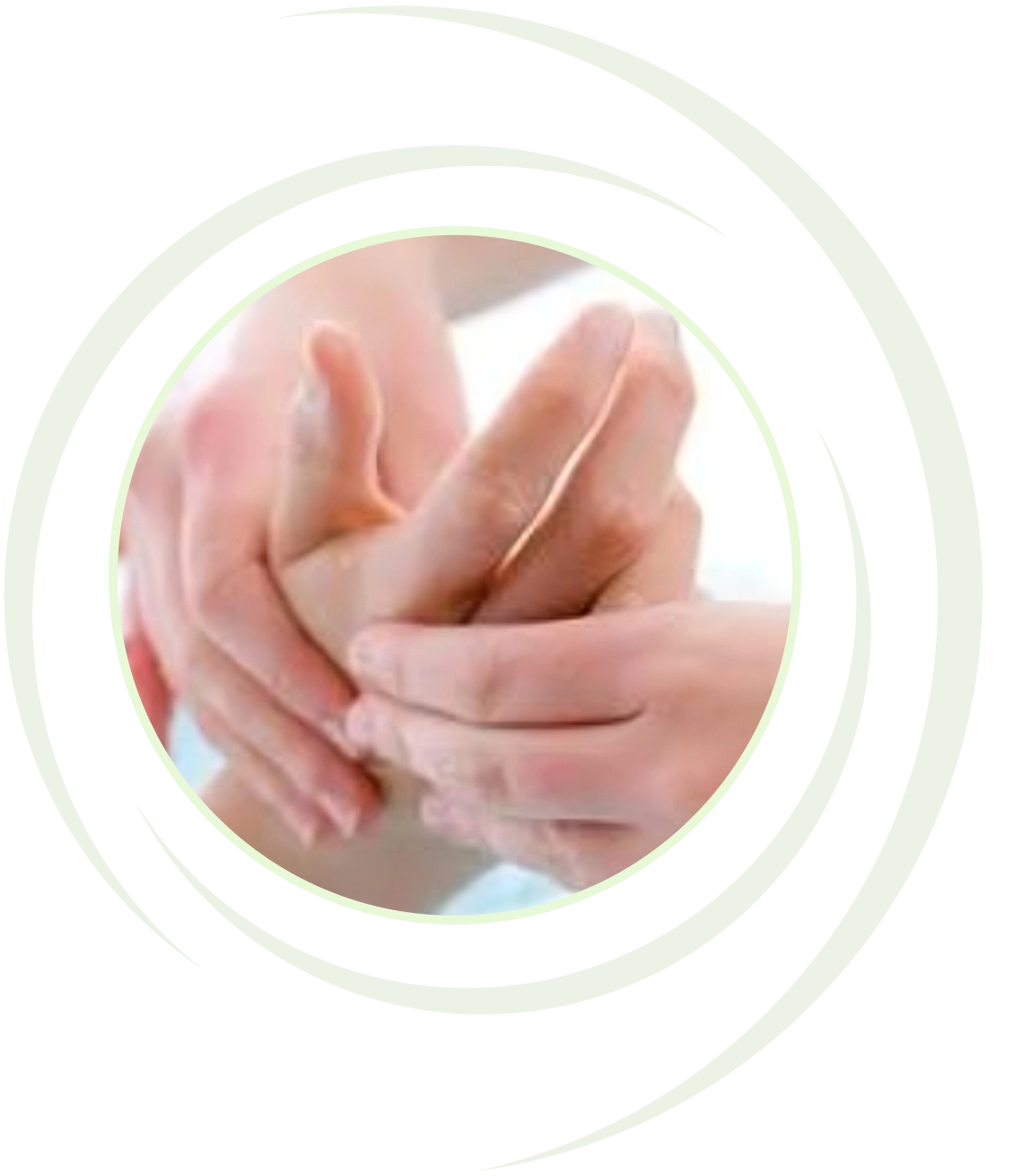 Hand massage therapy in close-up view.