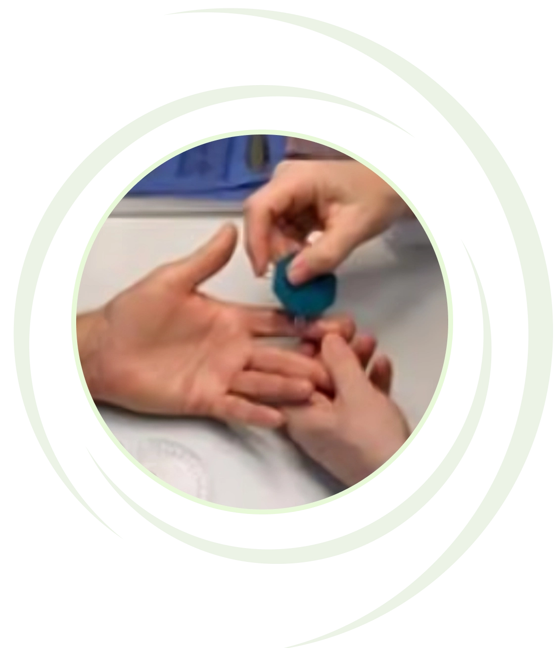 Hands demonstrating a finger prick test.