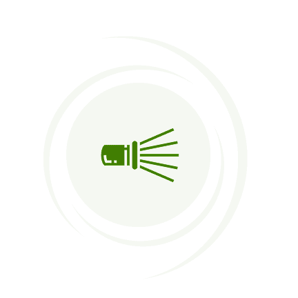 Green flashlight icon on black background.